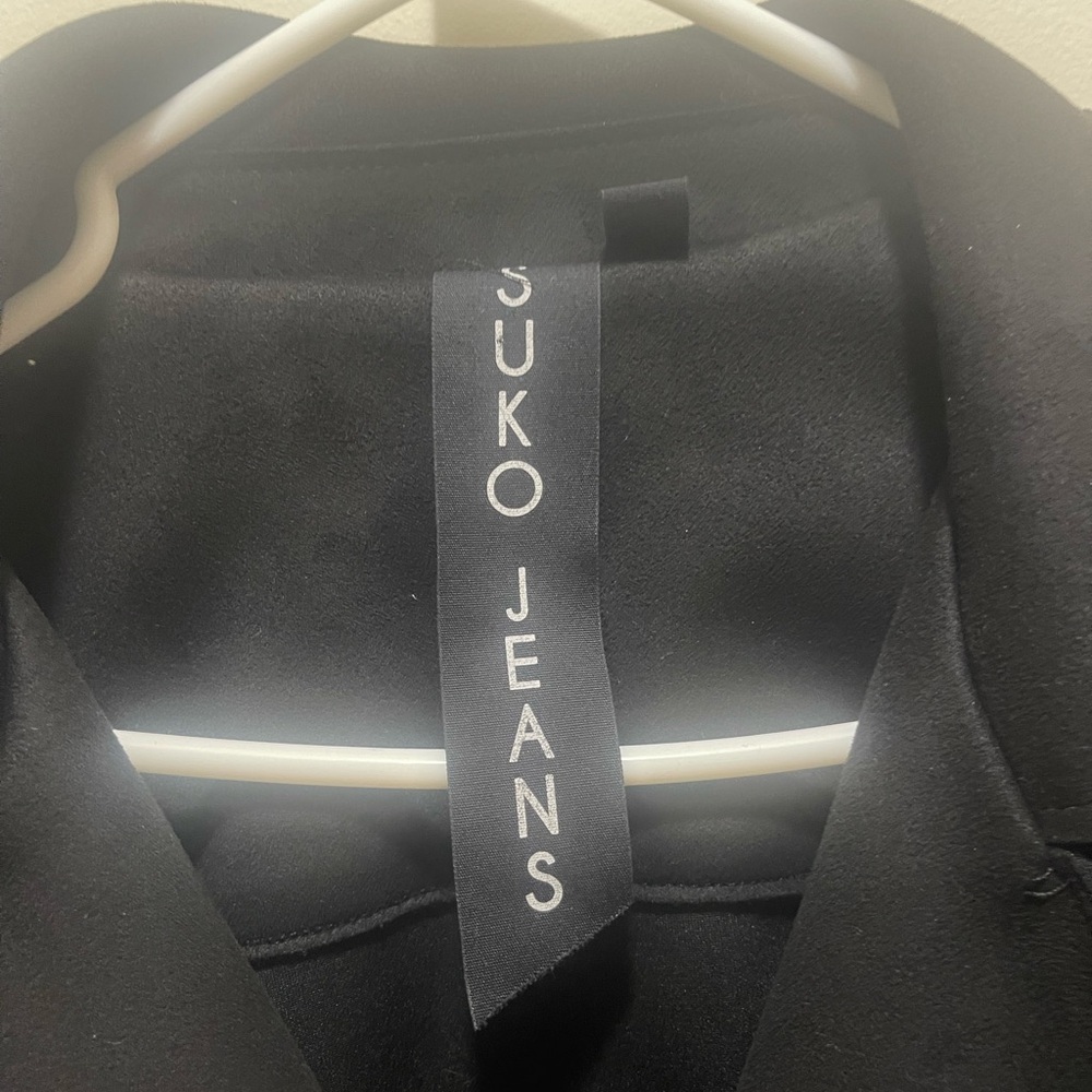 SUKO Jeans Black Moto Jacket Women's Size Large - Picture 5 of 9